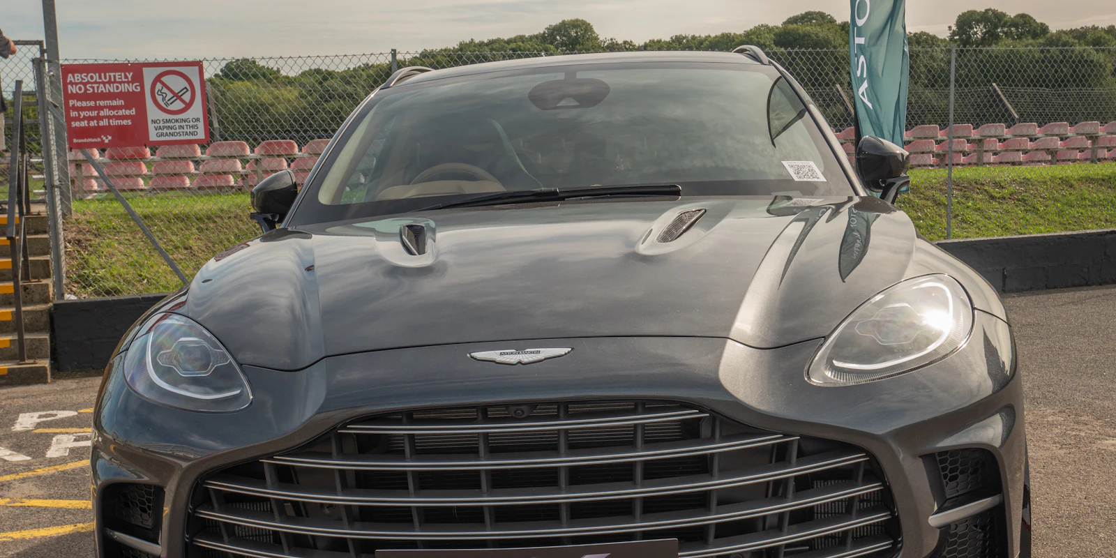 Grey Aston Martin DBX707, front view